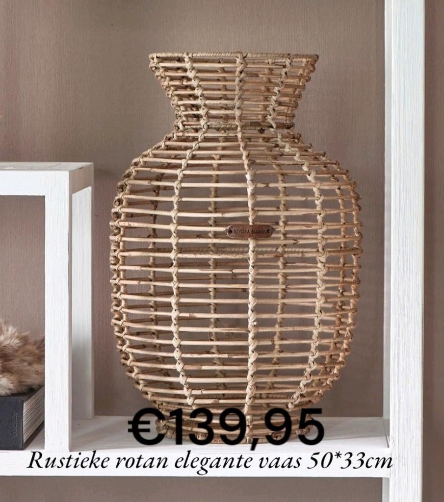 Rivièra maison rustic rattan atelier vaas, Ophalen of Verzenden, Nieuw