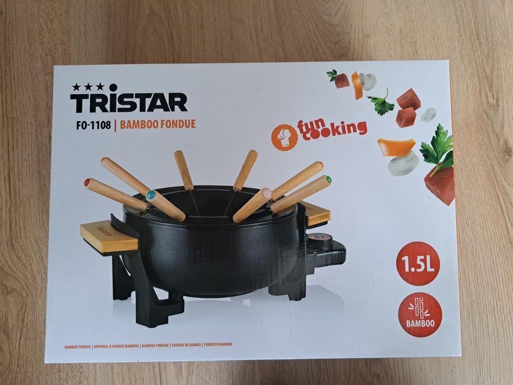 Tristar FO-1108 Bamboe Fondueset - Nieuw in Doos, Ophalen, Nieuw, Elektrisch, Fondueset