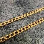 18 karaat gouden ketting met armband set cuban schakel, Ophalen of Verzenden, Nieuw, Goud