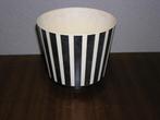 4x Vintage kunststof bloempot zwart/wit, Wedgwood, botanisch, Kunststof, Gebruikt, Rond, Binnen