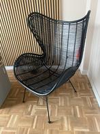 HK Living Egg Chair Zwart - Kleine Beschadiging, Gebruikt, Zwart, Riet of Rotan, Ophalen of Verzenden