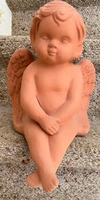 Leuk terracotta beeld van zittende engel., Ophalen of Verzenden, Nieuw