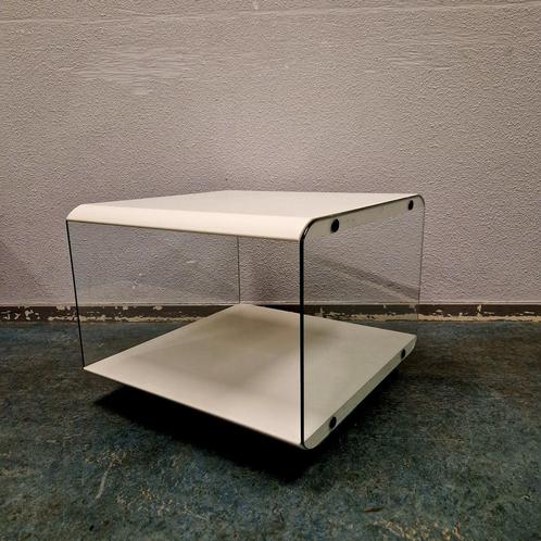 70's vintage bijzettafel spaceage salontafel audiomeubel, Huis en Inrichting, Tafels | Bijzettafels, Gebruikt, Vierkant, 45 tot 60 cm