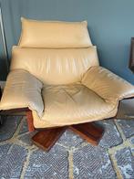 Zwaar lederen fauteuil, Huis en Inrichting, Ophalen, Gebruikt