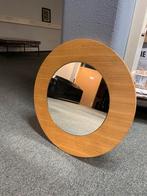 Ronde Spiegel met Massief Houten Frame, Huis en Inrichting, Woonaccessoires | Spiegels, Ophalen, Rond, Zo goed als nieuw, Minder dan 100 cm