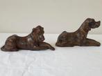 Twee gietijzeren beeldjes Labradors., Verzamelen, Beelden en Beeldjes, Ophalen of Verzenden, Zo goed als nieuw