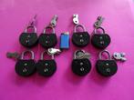 8 x OUDE ANTIEKE HANGSLOTEN HANGSLOT SLOT SLOTEN SLEUTEL, Ophalen of Verzenden