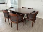 Mooie antieke eetkamerset met 6 stoelen – inklapbare tafel, Ophalen, Zo goed als nieuw