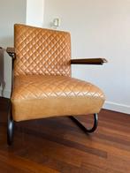 Lederen Cognackleurige robuuste fauteuil, Huis en Inrichting, Fauteuils, Ophalen, Minder dan 75 cm, Leer, Zo goed als nieuw