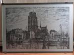 Mooie prent / schilderij in lijst (Grote kerk Dordrecht), Huis en Inrichting, Woonaccessoires | Schilderijen, Tekeningen en Foto's