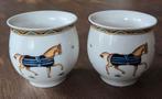 2 Dubbelwandige kommetjes met paarden, Huis en Inrichting, Keuken | Servies, Nieuw, Ophalen of Verzenden, Glas, Kom(men)