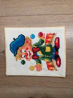 Vintage Clown borduurwerk 16 x 12, Ophalen of Verzenden