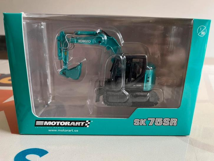 Kobelco SK 75 SR midigraver Motorart, Hobby en Vrije tijd, Modelauto's | 1:50, Zo goed als nieuw, Hijskraan, Tractor of Landbouw