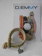 Djemmy Armband beige leer-leder met knoop en bedel Nieuw, Sieraden, Tassen en Uiterlijk, Armbanden, Nieuw, Beige, Met bedels of kralen