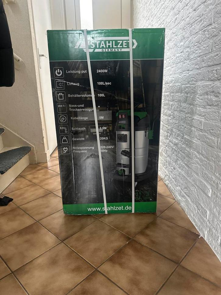 Industriële Stofzuiger ST AHLZET 2400W 100L, Witgoed en Apparatuur, Stofzuigers, Nieuw, Stofzuiger, 2000 watt of meer, Reservoir