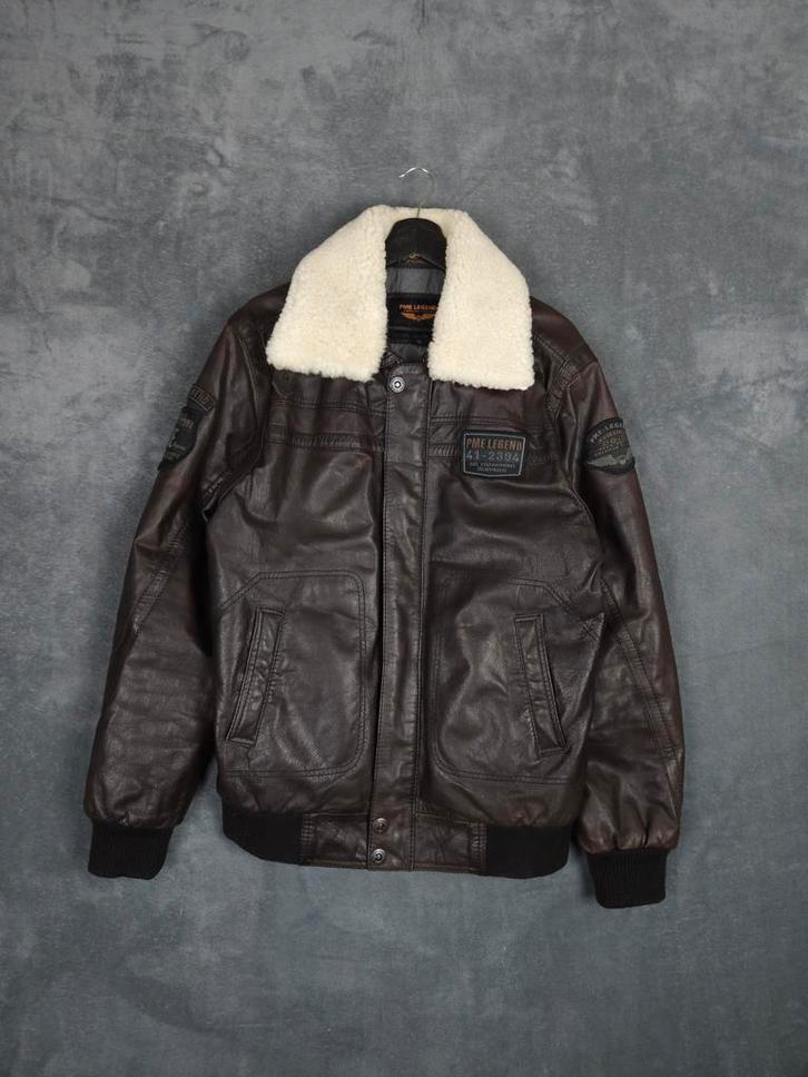PME Legend Leren Jas XL Pilotenjack Bomber bruin Pall Mall, Kleding | Heren, Jassen | Winter, Zo goed als nieuw, Maat 56/58 (XL)