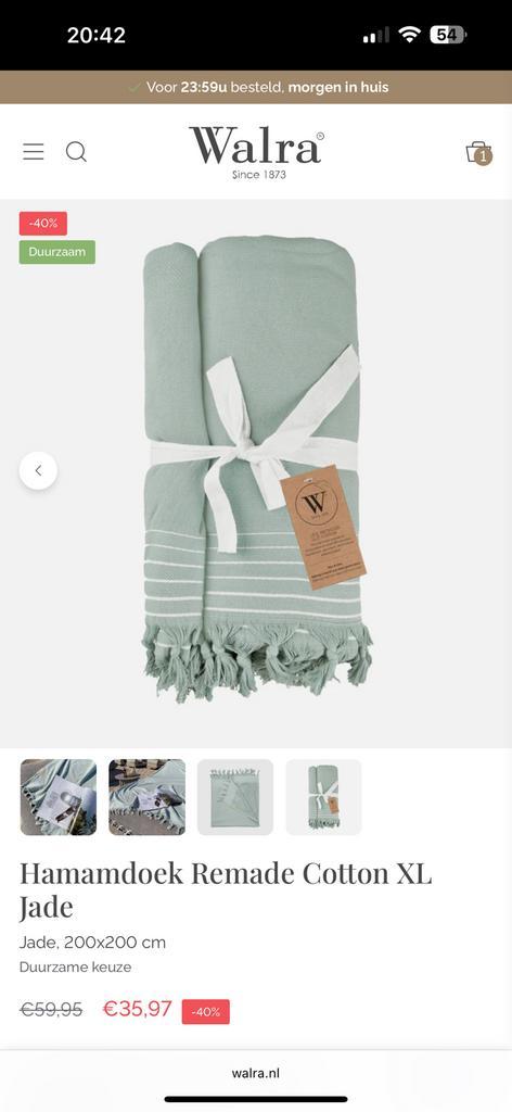 Nieuwe WALRA hamamdoek in roze en blauw, Sport en Fitness, Sauna, Nieuw, Toebehoren, Ophalen of Verzenden