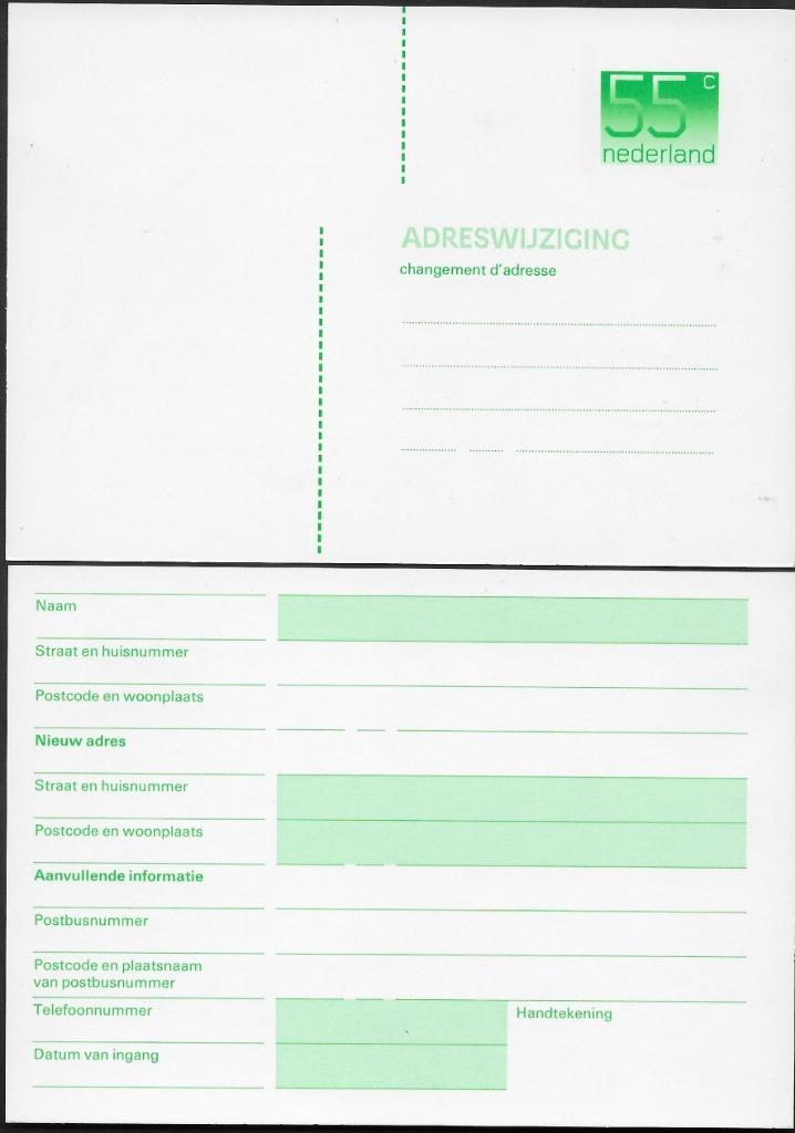 Adreswijziging 50, A6 formaat zonder laserbedrukking. LEES., Postzegels en Munten, Brieven en Enveloppen | Nederland, Briefkaart