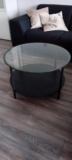 Zwart metalen salontafel, Huis en Inrichting, Tafels | Salontafels, Ophalen, 50 tot 100 cm, Rond, 50 tot 100 cm