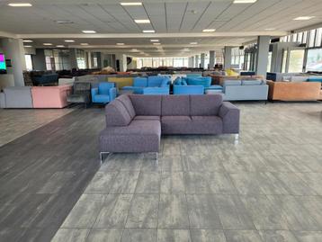 Hoekbank met chaise lounge bruingrijs 245x200 | BEZORGEN beschikbaar voor biedingen