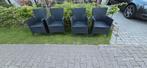 4 zwarte nette wicker stoelen, Ophalen, Zo goed als nieuw, Wicker