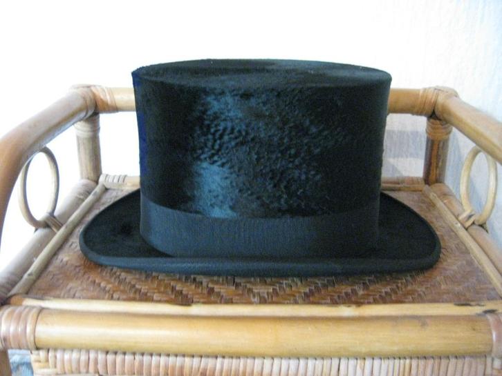 vintage hoge hoed, Kleding | Heren, Hoeden en Petten, Gedragen, Hoed, 58 of 59 cm (L, 7¼ of ⅜ inch), Ophalen