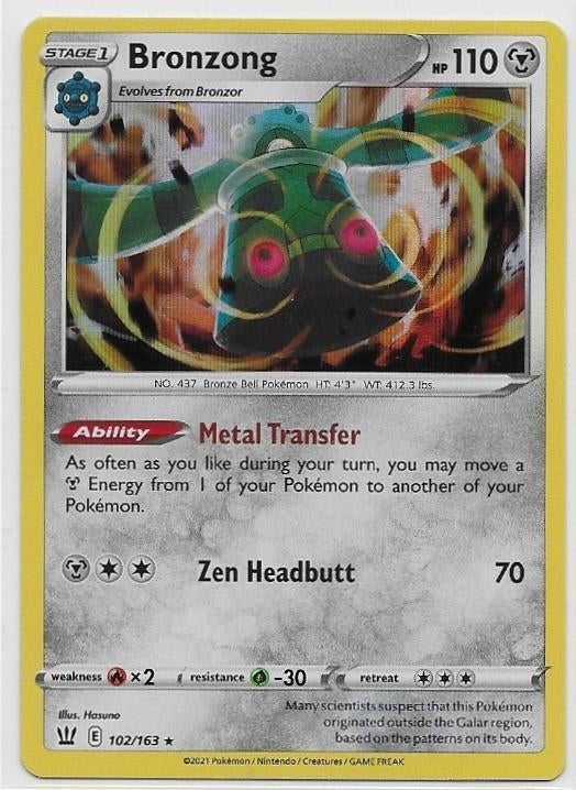Battle Styles,  Bronzong [holo] 102/163, Verzenden, Nieuw, Losse kaart