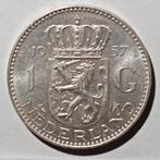 gulden 1957 FDC-, Postzegels en Munten, Munten | Nederland, Zilver, 1 gulden, Ophalen of Verzenden, Koningin Juliana