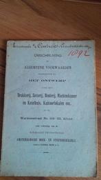 aanbesteding 1892 contract Warmoesstraat Amsterdam, Ophalen of Verzenden