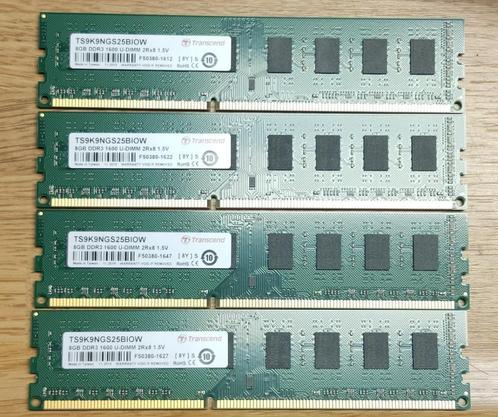Nieuw Transcend 32GB DDR3 1600MHZ, Computers en Software, RAM geheugen, Nieuw, Desktop, 32 GB, DDR3, Ophalen of Verzenden