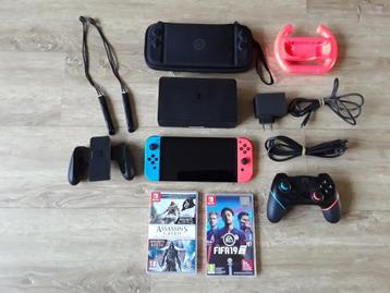 Nintendo Switch OLED in Top Staat + Spellen + Extra's  beschikbaar voor biedingen