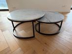 Salontafels Richmond marmer en staal (set van 2), Huis en Inrichting, Ophalen, 50 tot 100 cm, Rond, 50 tot 100 cm