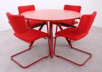 Set | Bridge tafel | 4 Alfa stoelen | Rood, Huis en Inrichting, 4 tot 6 stoelen, Ophalen of Verzenden, Zo goed als nieuw
