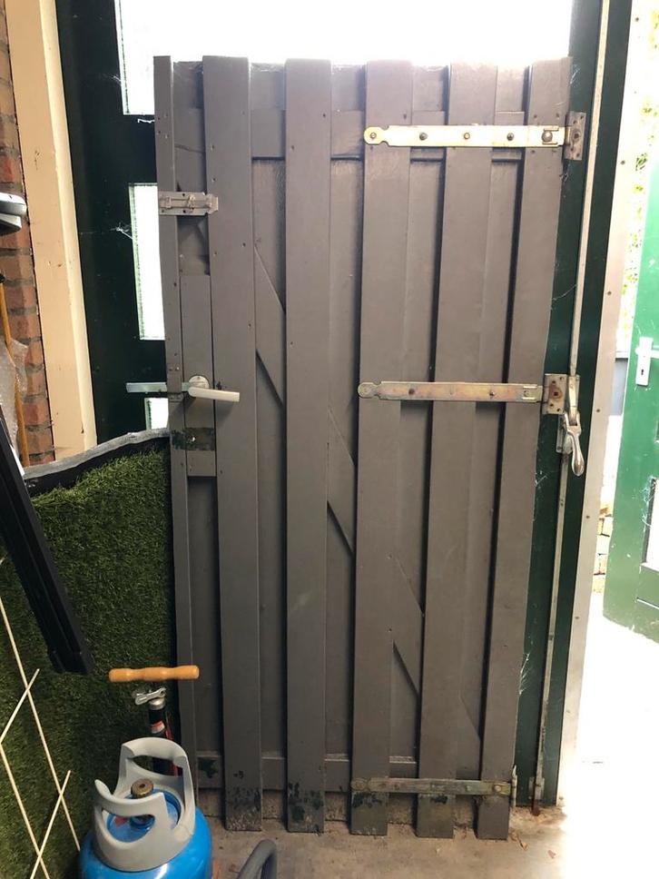 Houten Tuinpoort met Hang- en Sluitwerk, Tuin en Terras, Tuinpoorten, Gebruikt, Looppoort, Hout, 150 tot 200 cm, Minder dan 100 cm