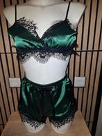 Nieuw zwart fluwelen setje maat 42/44 cupmaat B, Kleding | Dames, Verzenden, Zwart, Setje