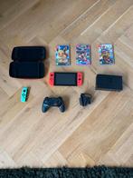 Nintendo Switch + 3 Games, 2 Controllers & Accessoires, Spelcomputers en Games, Gebruikt, Eén computer, 3 spelers of meer, Vanaf 7 jaar