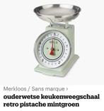 Te koop: retro keukenweegschaal kleur: pistache /mint, Witgoed en Apparatuur, Weegschalen, Minder dan 10 kg, Keukenweegschaal