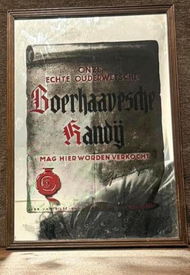 Reclame spiegel, Antiek en Kunst, Antiek | Spiegels, Ophalen, Rechthoekig