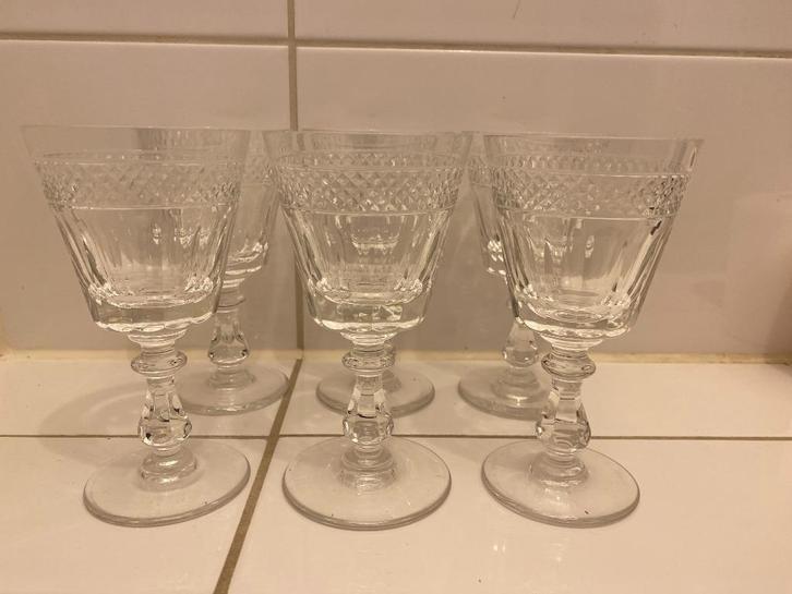6 Kristallen Wijnglazen Villeroy & Boch Wijn, Antiek en Kunst, Antiek | Glas en Kristal, Ophalen of Verzenden