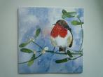 Kunstkaart roodborstje vogels mistletoe maretak, Wild dier, Ophalen of Verzenden