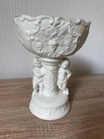 Witte Bloempot op voet met 2 Engeltjes, Gebruikt, Binnen, Ophalen of Verzenden, Overige vormen
