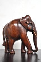 Vintage houten olifant decoratief jaren 50, Ophalen of Verzenden, Gebruikt