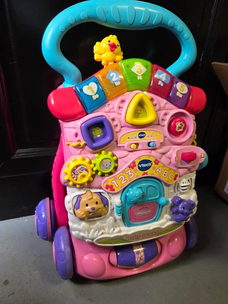 Vtech loop duw karretje / Baby Walker Roze VTech, Ophalen of Verzenden, Gebruikt, Overige typen, Met licht