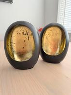 Windlicht ei zwart/goud ca 20 cm, Huis en Inrichting, Woonaccessoires | Kandelaars en Kaarsen, Verzenden, Zwart, Zo goed als nieuw