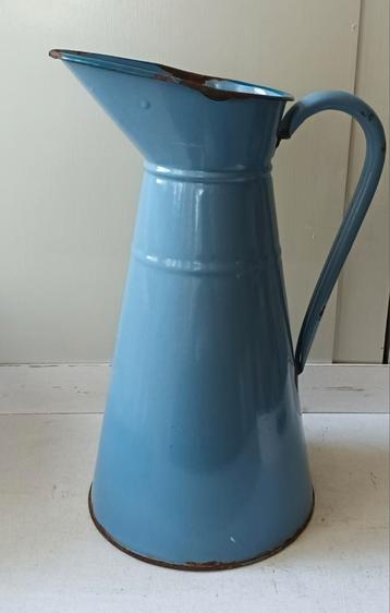 Vintage Blauwe Emaille lampetkan beschikbaar voor biedingen