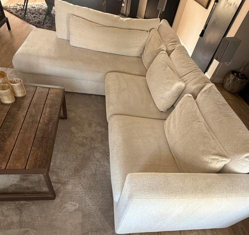 Hoekbank Chelsea boucle cremewit, Huis en Inrichting, Banken | Complete zithoeken, Zo goed als nieuw, Ophalen