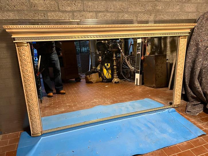 Versace-stijl Spiegel met Grieks Sleutelmotief, Huis en Inrichting, Woonaccessoires | Spiegels, Gebruikt, 125 cm of meer, 100 tot 150 cm