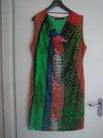 Kleurrijke jurk met waterval hals DONNA DURA 44-46 snazzeys, Overige kleuren, Verzenden, Maat 42/44 (L), Onder de knie