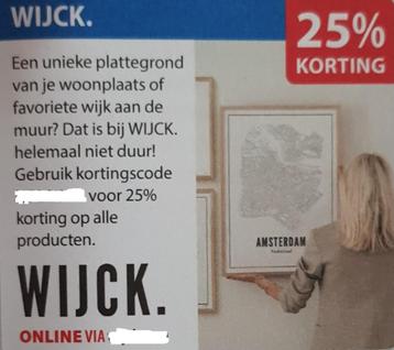 WIJCK. 25% kortingscode   beschikbaar voor biedingen