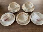 5 prachtige antieke kop en schotels, Ophalen of Verzenden